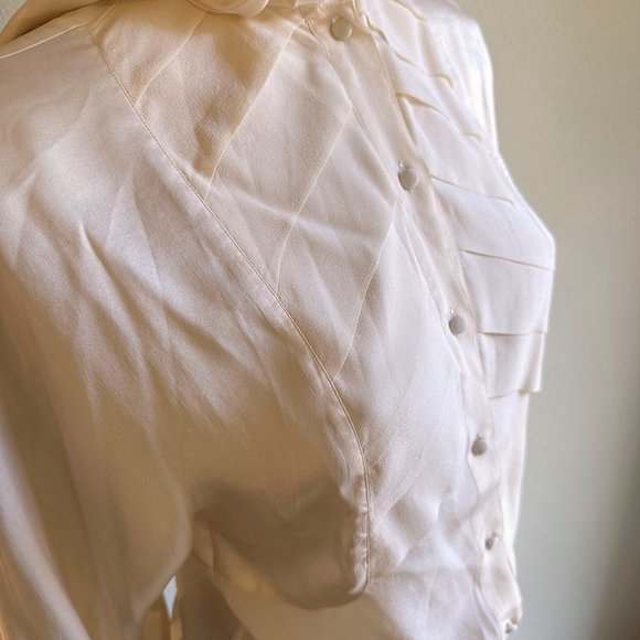 Vintage Couture Ted Lapidus Ivory Silk Shirt - Picture 5 of 9